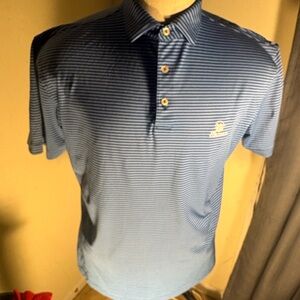 Peter Millar Summer Comfort Navy Striped Polo Shirt(119)